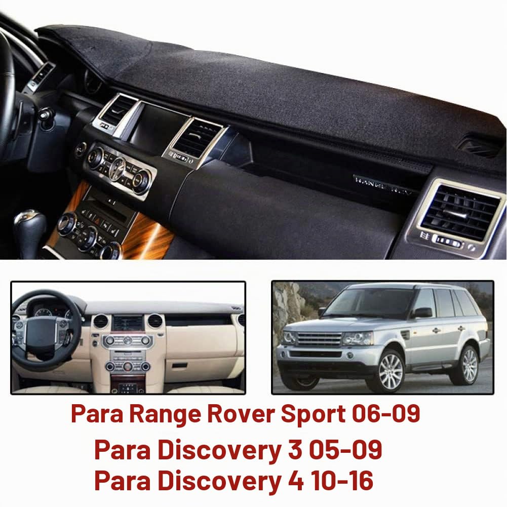 Cubierta de Salpicadero de Coche para Land Rover Discovery 3 4 Range Rover Sport, Alfombrillas Antideslizante para Salpicadero Parasol Protector Interiores Tablero Instrumentos Cubierta