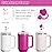 Stanley Cup Accessories Set Including 6 Pcs Silicone Spill Proof Stopper, 2 Pcs Straw Cover Cap for 9-10 mm Straws, 1 Pcs Silicone Boot for Stanley Cup 40oz & 30oz Tumbler (Fuchsia)
