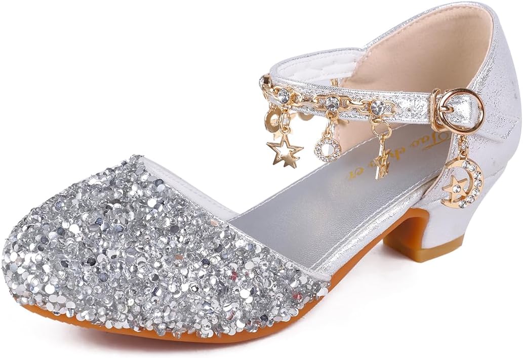 Girls Princess Shoes Toddlers Sequin Sweet Bows Sandals Little Girls Party Pumps Sparkle Wedding Dress Shoes