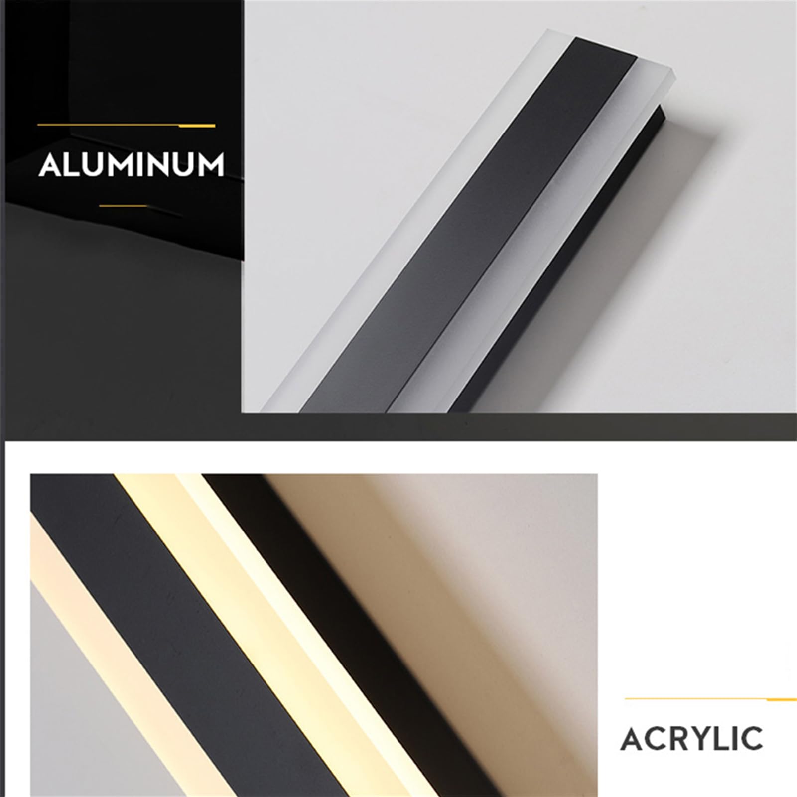 Außenwandleuchte LED Long AußEnlampe IP67 Wasserdicht Schwarz Modern Außenleuchten Metall Wandlampe Veranda Licht Terrasse Hof Garten Villa Wohnzimmer Balkon Garage Wandleuchte (Warmes Licht,150CM)
