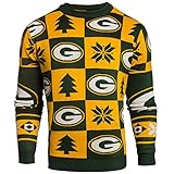 FOCO NFL Green Bay Packers Men's 2016 Patches Ugly Crew Neck Sweater, X-Large, Team Color