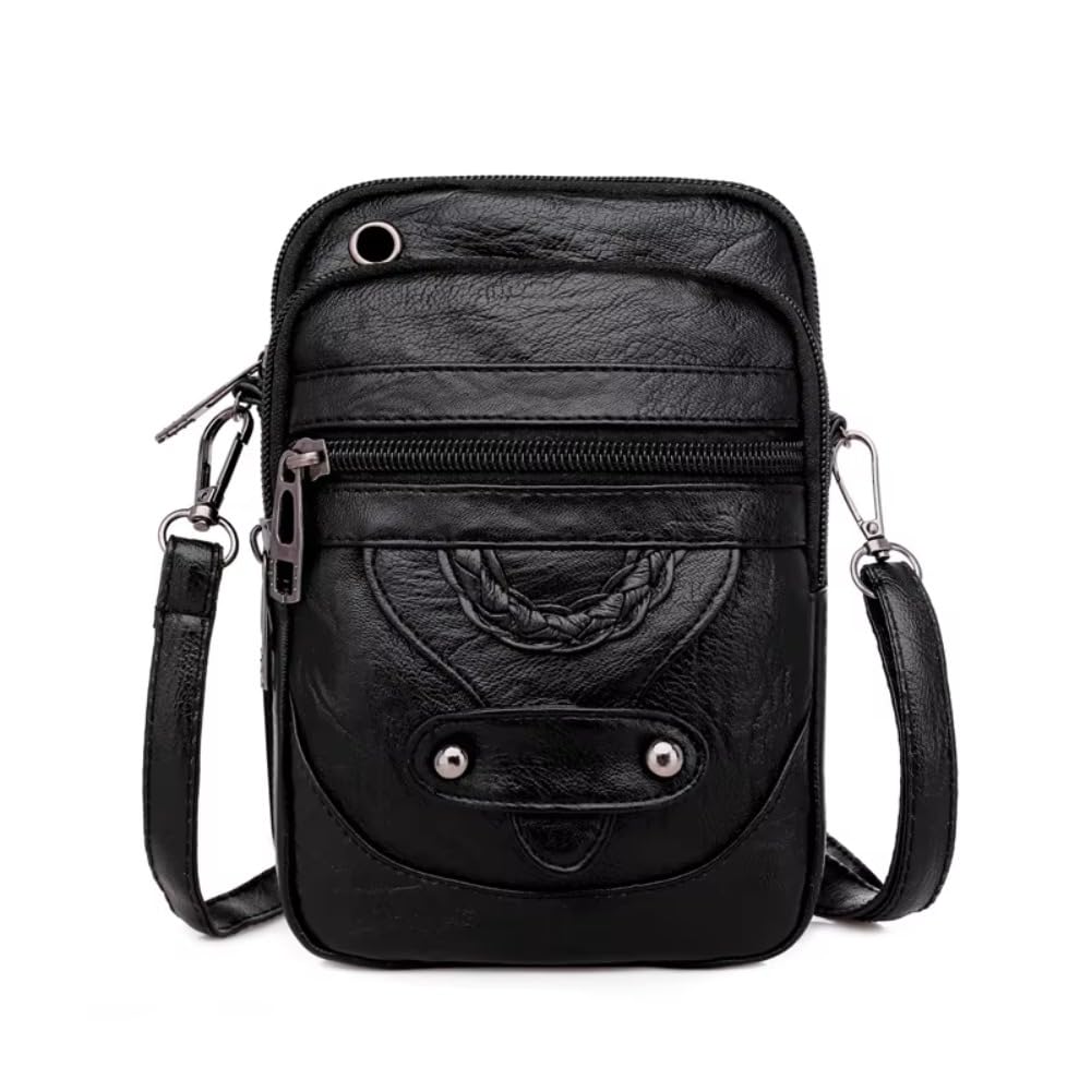 Multi-Function Messenger Bag Double Layer Wallet Pouch Casual Crossbody Bag Mini Sling Messenger Bag Phone Chest Bag for