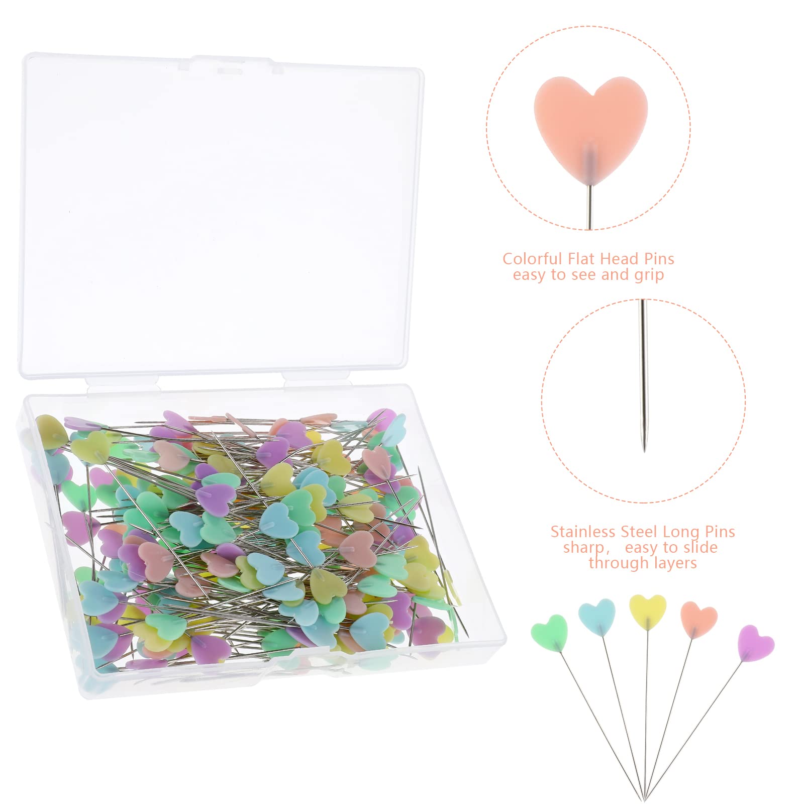 4X(100 Pièces Épingles Droites Tête Plate, Épingles À Coudre Épingles À C3