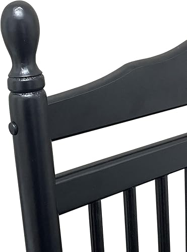 Miniatura 6 de Silla mecedora de madera maciza, balancín de porche delantero para adultos, carga de 280 libras