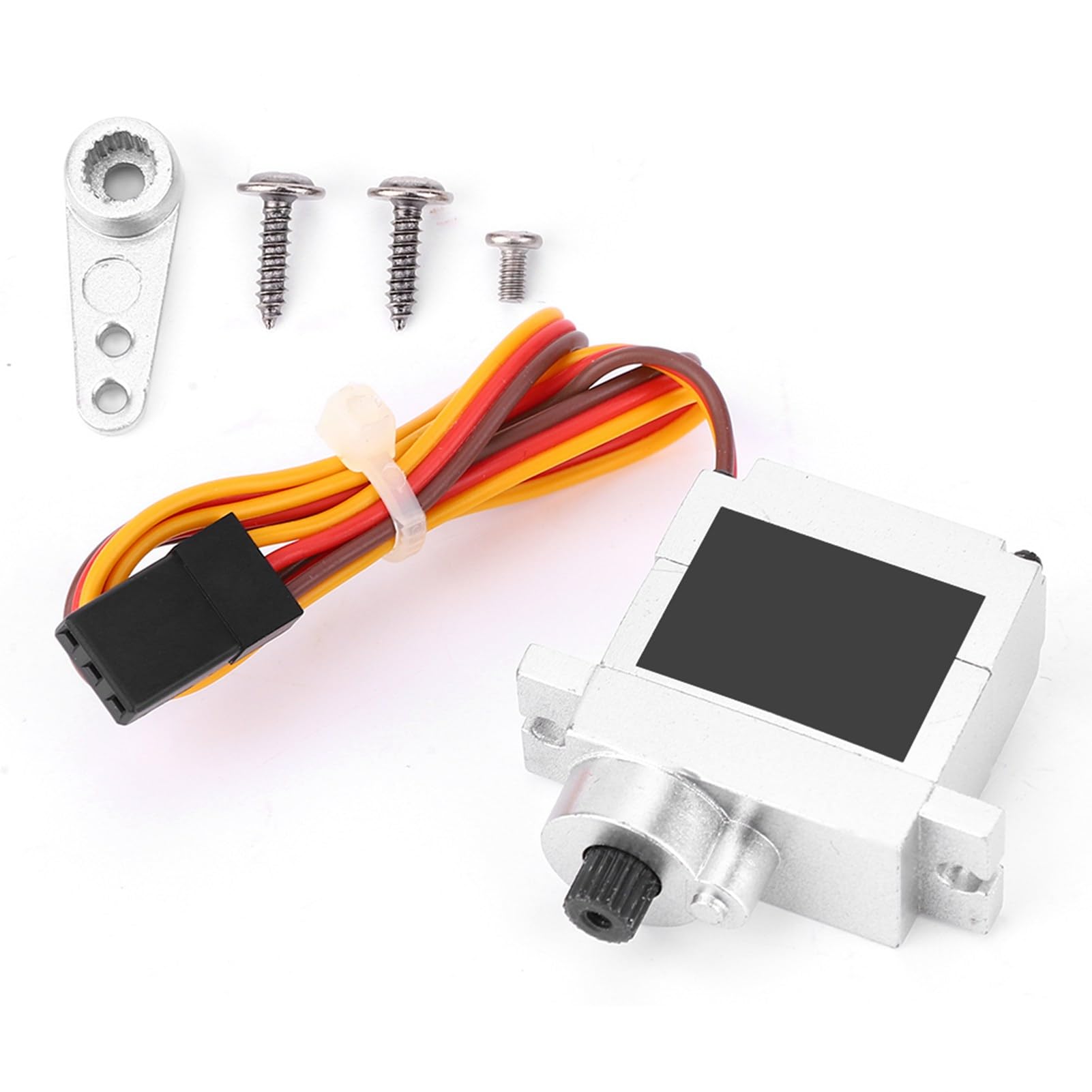 Serwo Samochodowe RC, Metalowe Serwo do Ciężarówki RC, Akcesoria do Silnika Sterującego Pasujące do Gąsienic 1:16 4WD, WPL B1 B14 B16 B24 C14 C24 B36, do MN D90 D91 (Srebrny)