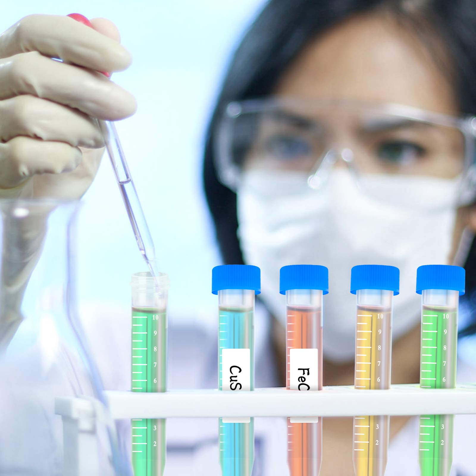 Probówki do wirowania 60 szt. 10 ml plastikowe z podziałką do przechowywania próbek laboratoryjnych