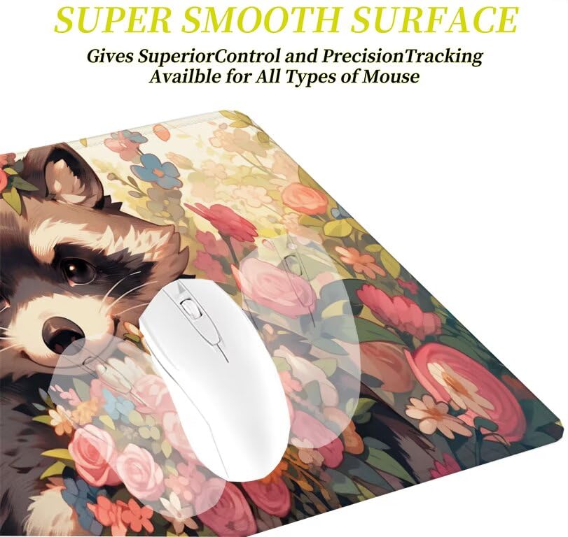 Mouse pad gamer rose grand format avec surface imperméable lavable pour ordinateur PC de bureau