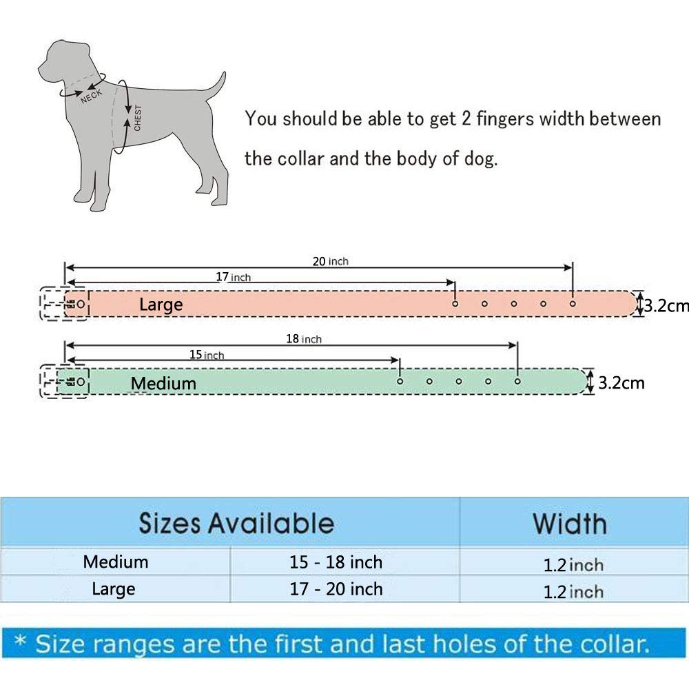 Juego de correa de cuero para perro de 3 cm de ancho, para perros de 3 cm de ancho, para mastiff Terrier Pitbull Husky (L, rojo)
