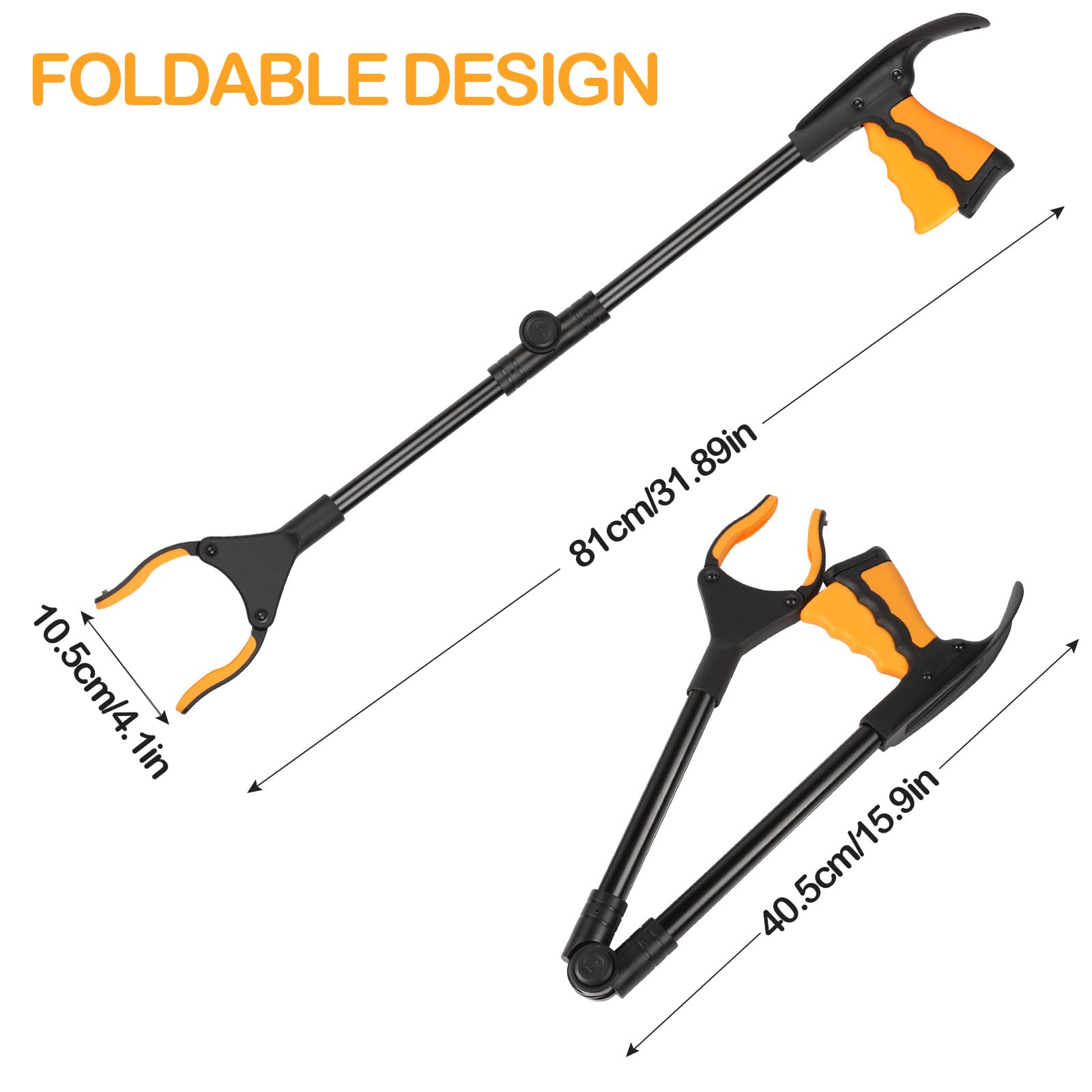 Diealles Shine Pinza Telescopica, 81CM Plegable Pinza Recoge Objetos con Calzadores, Pinza Larga para Alcanzar Objetos, Diseño con Imán