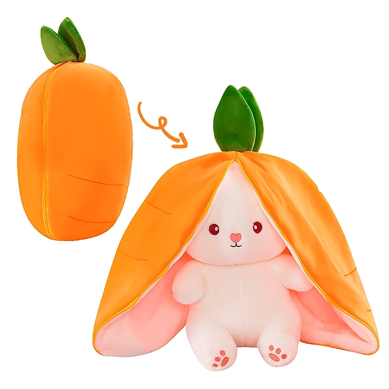 BESTIES Plush Toy Pillow, Reversible Bunny,Cute Rabbit Sofa Pillow, Easter Bunny Stuffed Animal Cute Rabbit Plushie Birthday Gift for Boys Girls and Kids (30 cm, Orange Bunny) (B0CLPLS1HG) Amazon Price History, Amazon Price Tracker