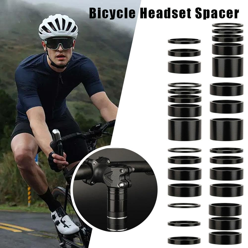 ZXCVWWE Fahrrad Vorbau Spacer Set Lenker SpacerVorbau Distanzringe Fahrrad Lenker Spacer Schwarz Abstandshalter Steuersatz Bike Headset Spacers Distanzscheiben Ahead Spacer 1 1/8 Zoll Sport & Freizeit