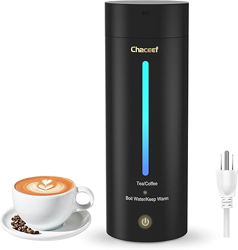 Miniatura 2 de CHACEEF Hervidor eléctrico portátil de 11.8 fl oz y mini olla arrocera de control inteligente de 1.2L