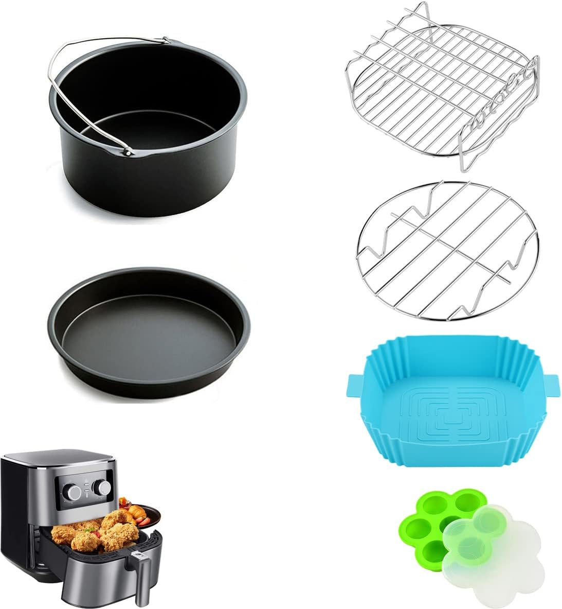ANBOO 6 Pack 5.5L7L Air Fryer Accessories for Cosori, 8 Inch