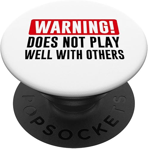 Advertencia! No juega bien con otros - PopSockets de regalo divertido para amigas intercambiables PopGrip