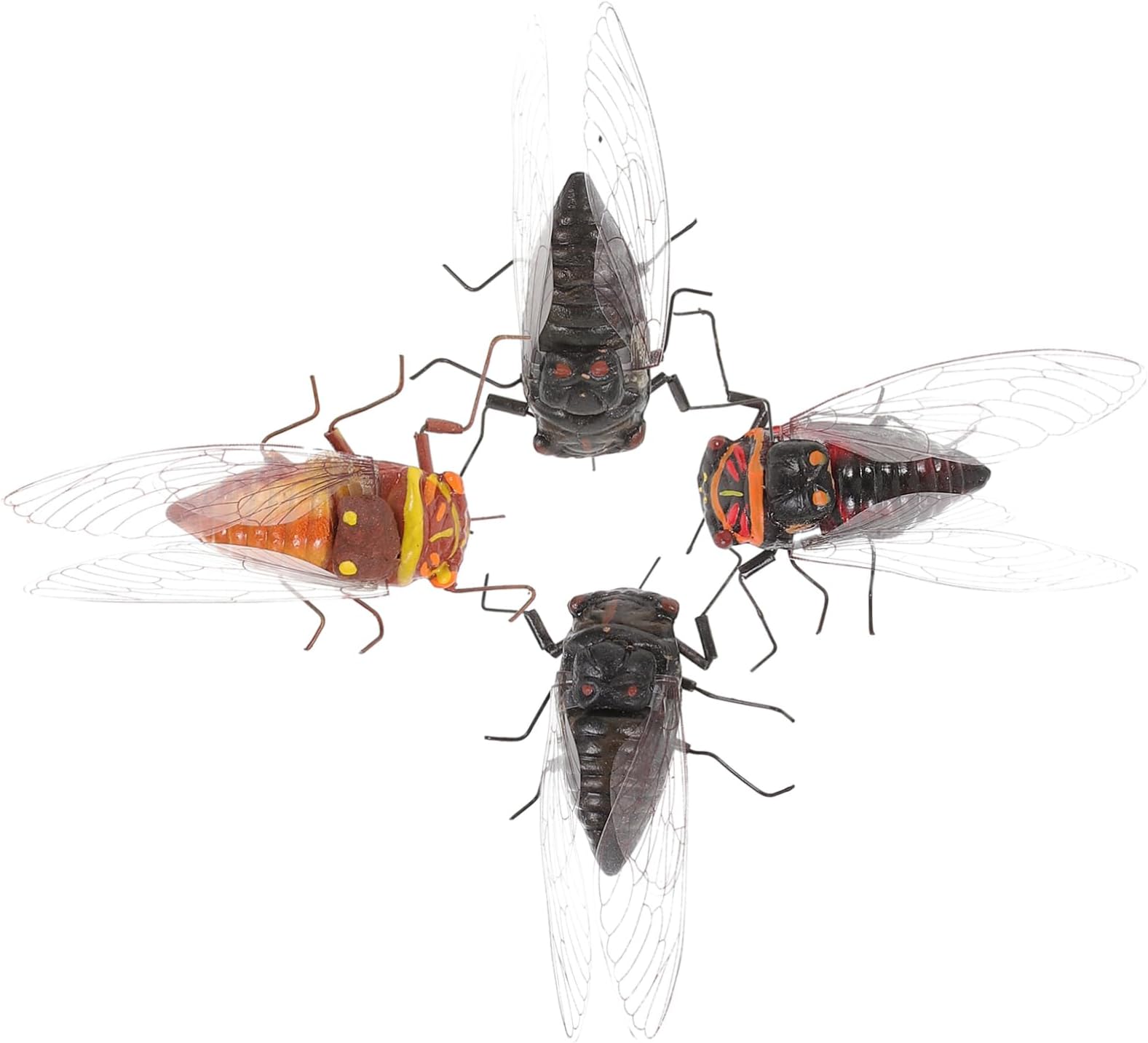 Yardwe 16 Pcs Cicada Simulation Micro Landscape Decoration Simulation Insect Toys Kids Toy Halloween Toys Mini Garden Collections Figures Simulation Cicada Micro Landscape Cicada Animal