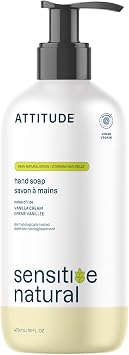 ATTITUDE Hand Soap for Sensitive Skin with Oat and Argan Oil, EWG Verified, Dermatologically Tested, Vegan, 473 mL