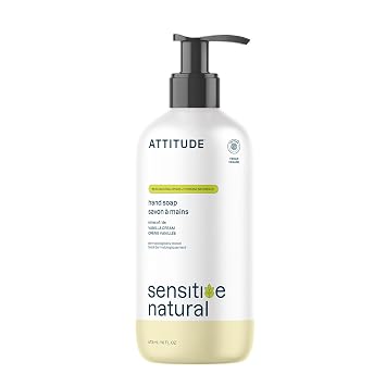 ATTITUDE Hand Soap for Sensitive Skin with Oat, EWG Verified, Dermatologically Tested, Vegan, Vanilla Cream Scent,16 Fl Oz