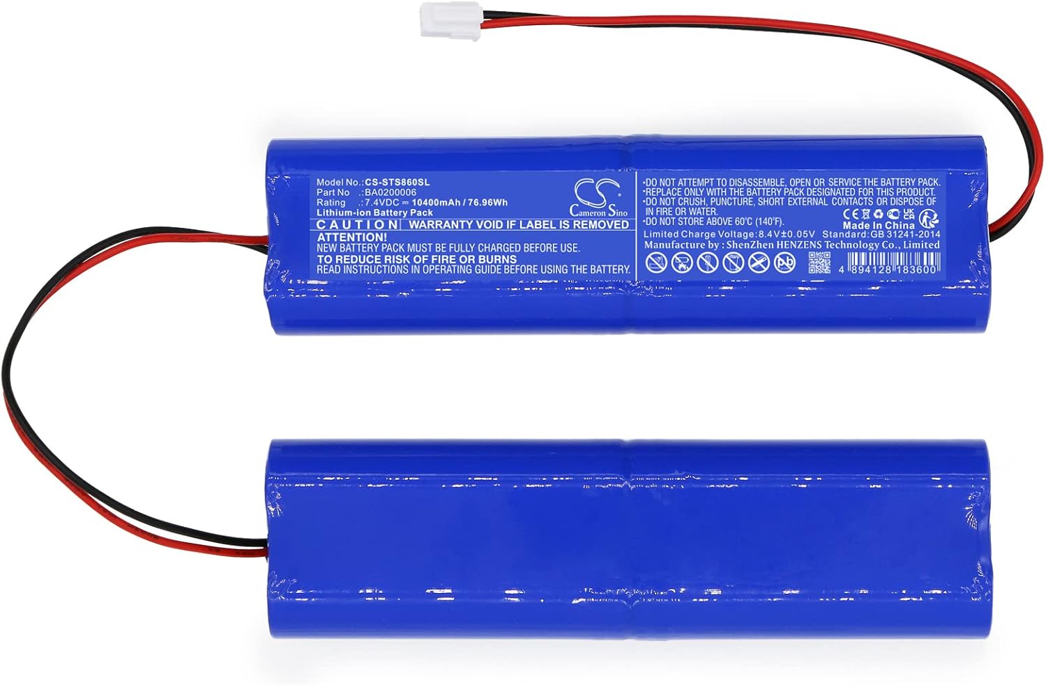 Cameron Sino Battery for Southern S86 GPS, Southern S86 GPS PN:Southern BA0200006 10400mAh / 76.96Wh