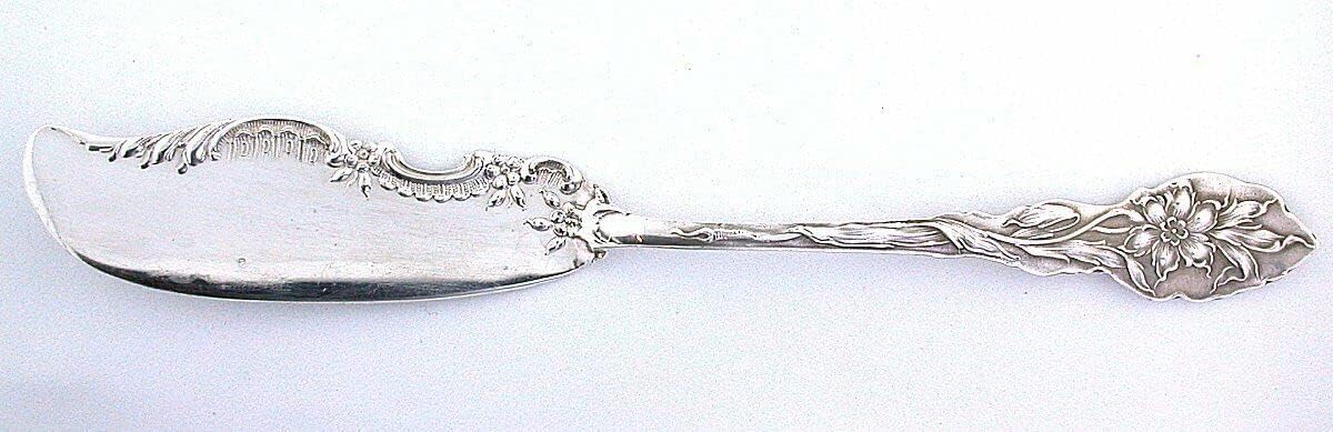7 1/5 x 1 Inch Vintage Pure Sterling Silver Ornate Jam Jelly Butter Knife AS94