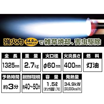 新富士バーナー 草焼きバーナー 【除草・解氷・害虫駆除】【灯油式】ブラック Amazon | 草焼きバーナー 【除草・解氷・害虫駆除】【灯油式