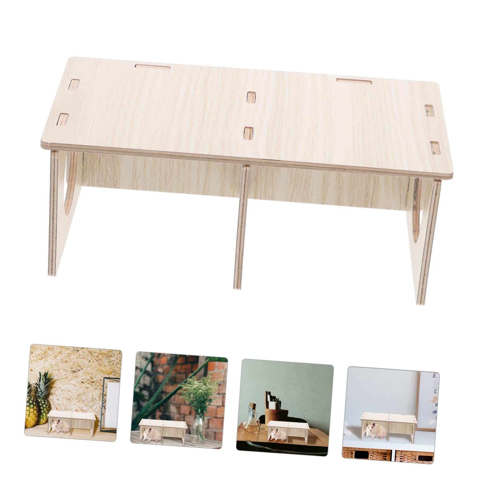 Ipetboom Legno Casetta per Design Trasparente Due Stanze, Criceti