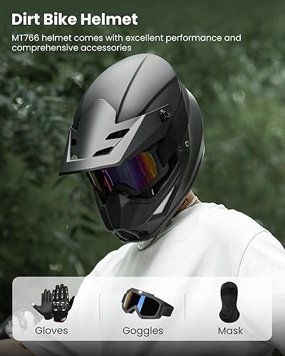 Miniatura 2 de Casco de motocross ATV BMX MX Off Road para adultos con gafas guantes máscara DOT modelo MT766