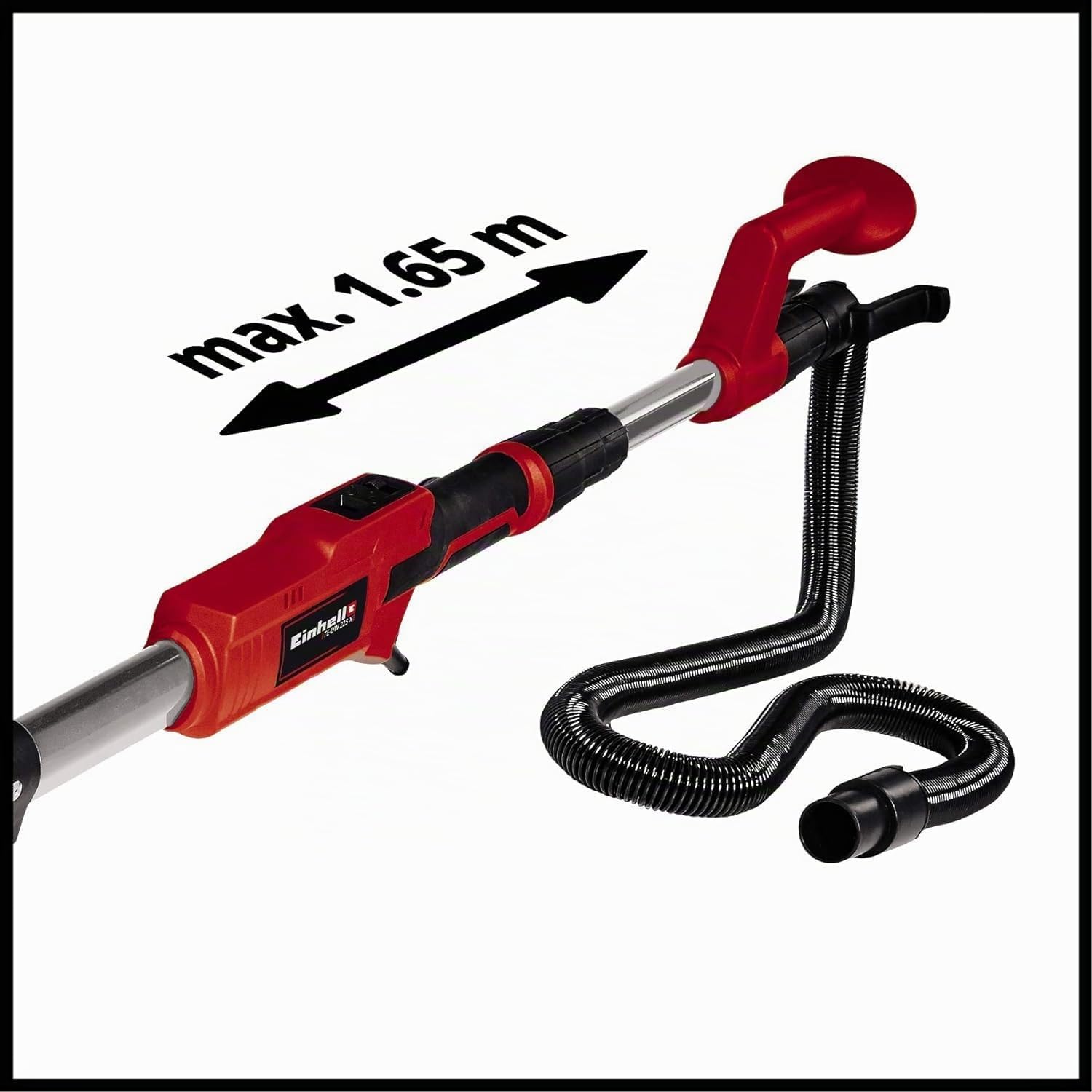 Einhell Trockenbauschleifer TE-DW 225 X (750 W, wechselbarer Schleifteller, Bürstenkranz gefedert, bis 165 cm Teleskop-Stiel, inkl. Schleifscheiben + Gitterleinen im Koffer)