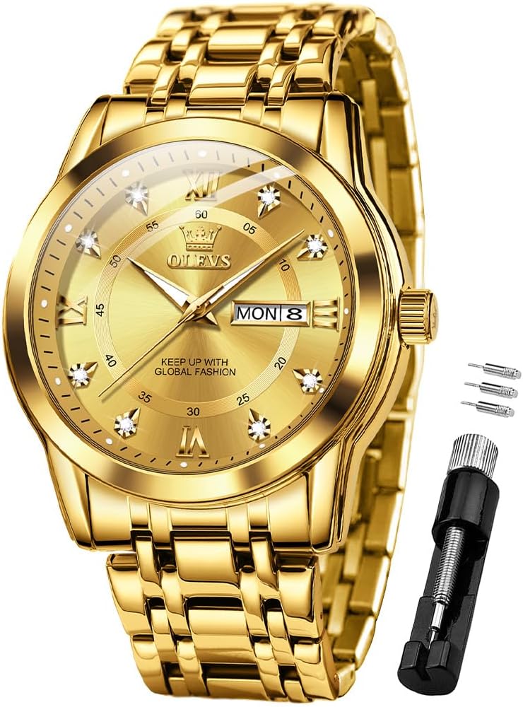 OLEVS Watch for Men Business Diamond Easy Read Men’s...