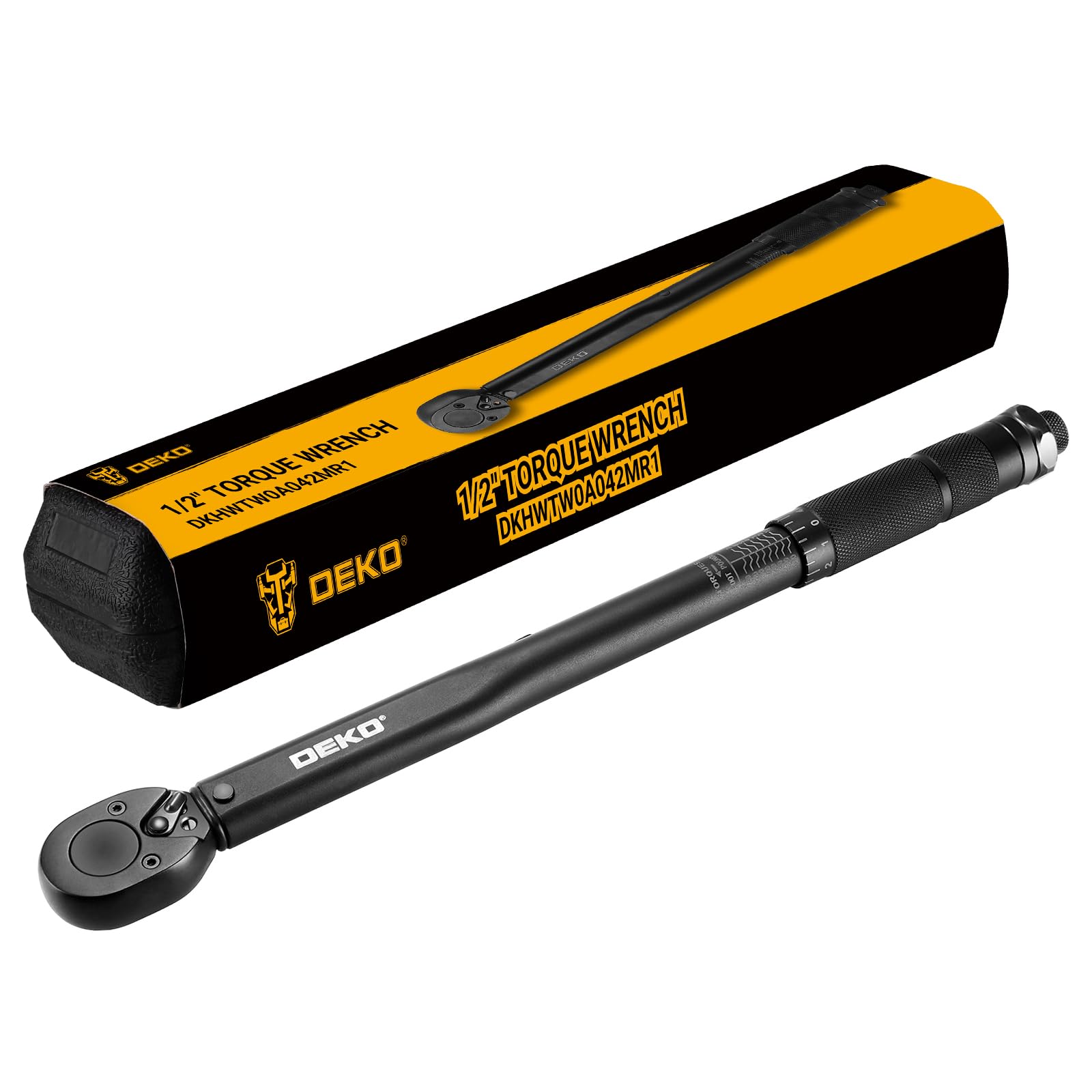 DEKOPRO 1/2 Inch Drive Dual-Direction Torque Wrench, 10-150 Ft-Lb & 13.6-203.5 Nm Range, ±4% Precision, 24-Tooth Chrome Vanadium Ratchet, 16.5inches Anti-Slip Matte Handle