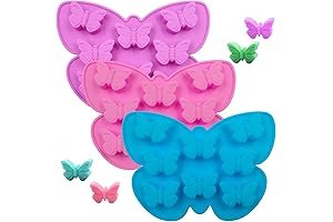 YuCool 3 PCS Butterfly Mold Silicone Chocolate Candy Gummy Baking Tray