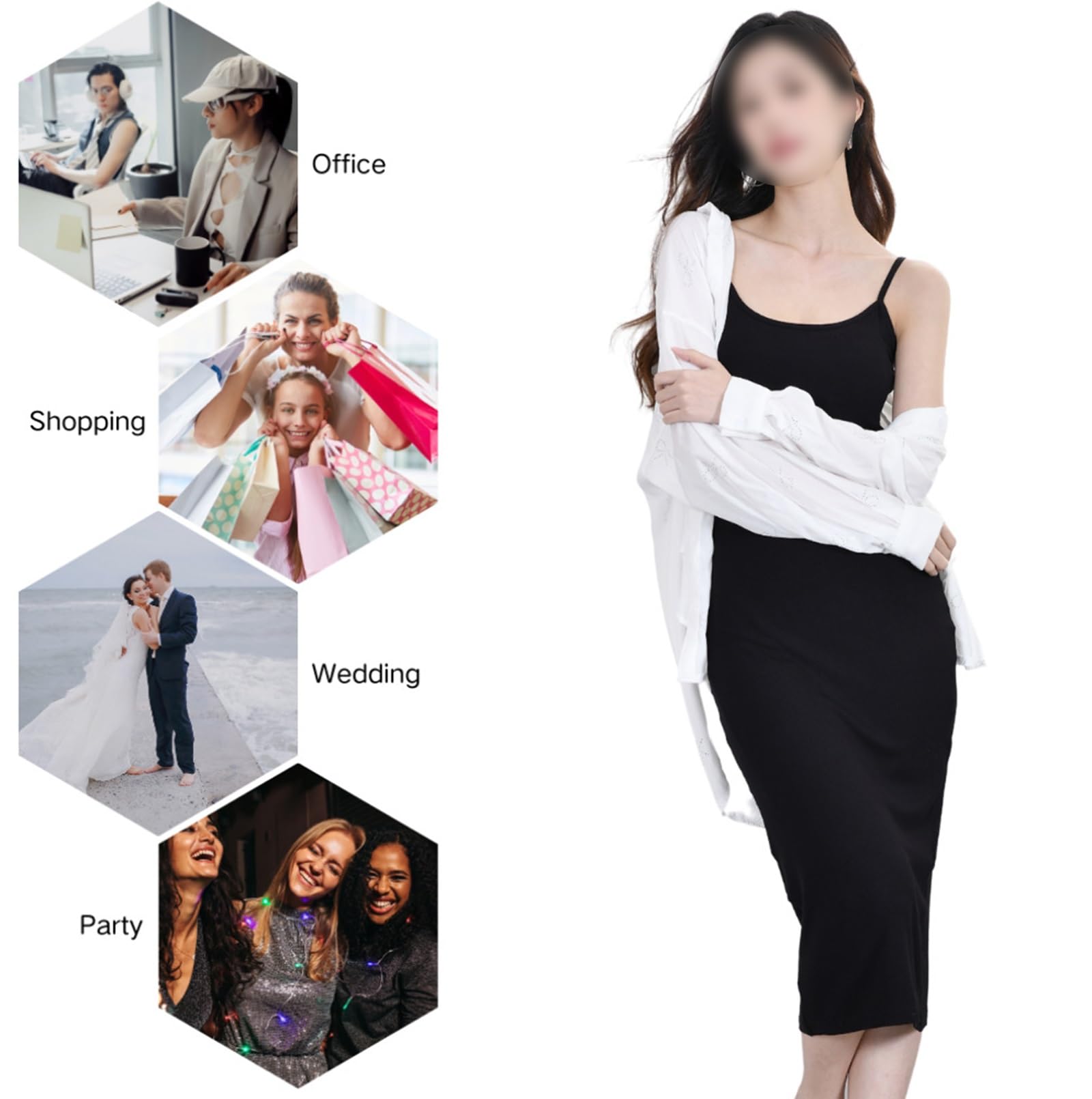 HLTYGWX Vestido de Mujer Shapewear Slip Vestido Completo Debajo del Vestido Control de Barriga Cuerpo Largo Cami Vestido