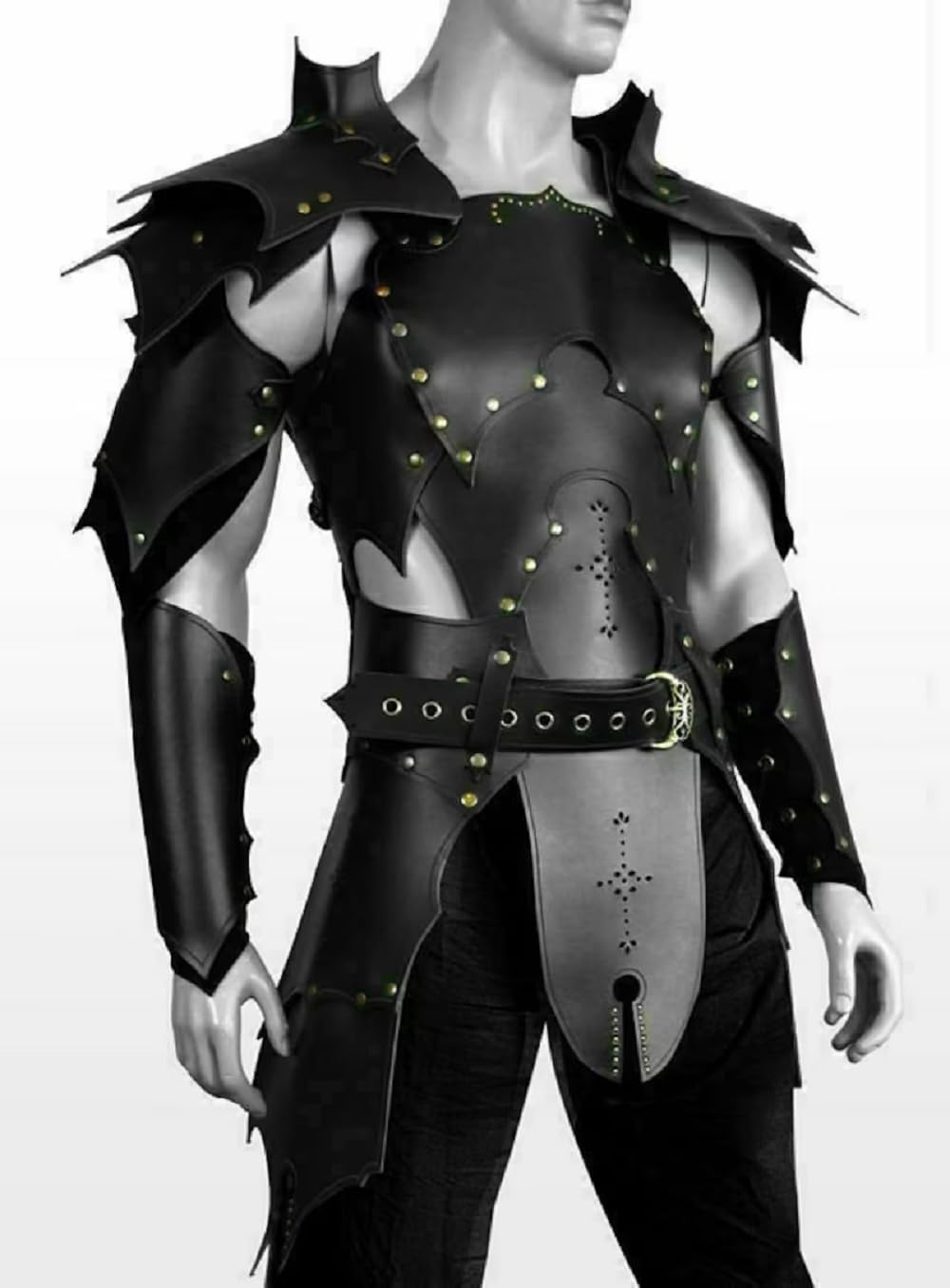 NauticalMart Medieval Armor Black Vampire Leather Armor Halloween Costume LARP Cosplay Armor Costume Viking Armour for Halloween Party (Black)