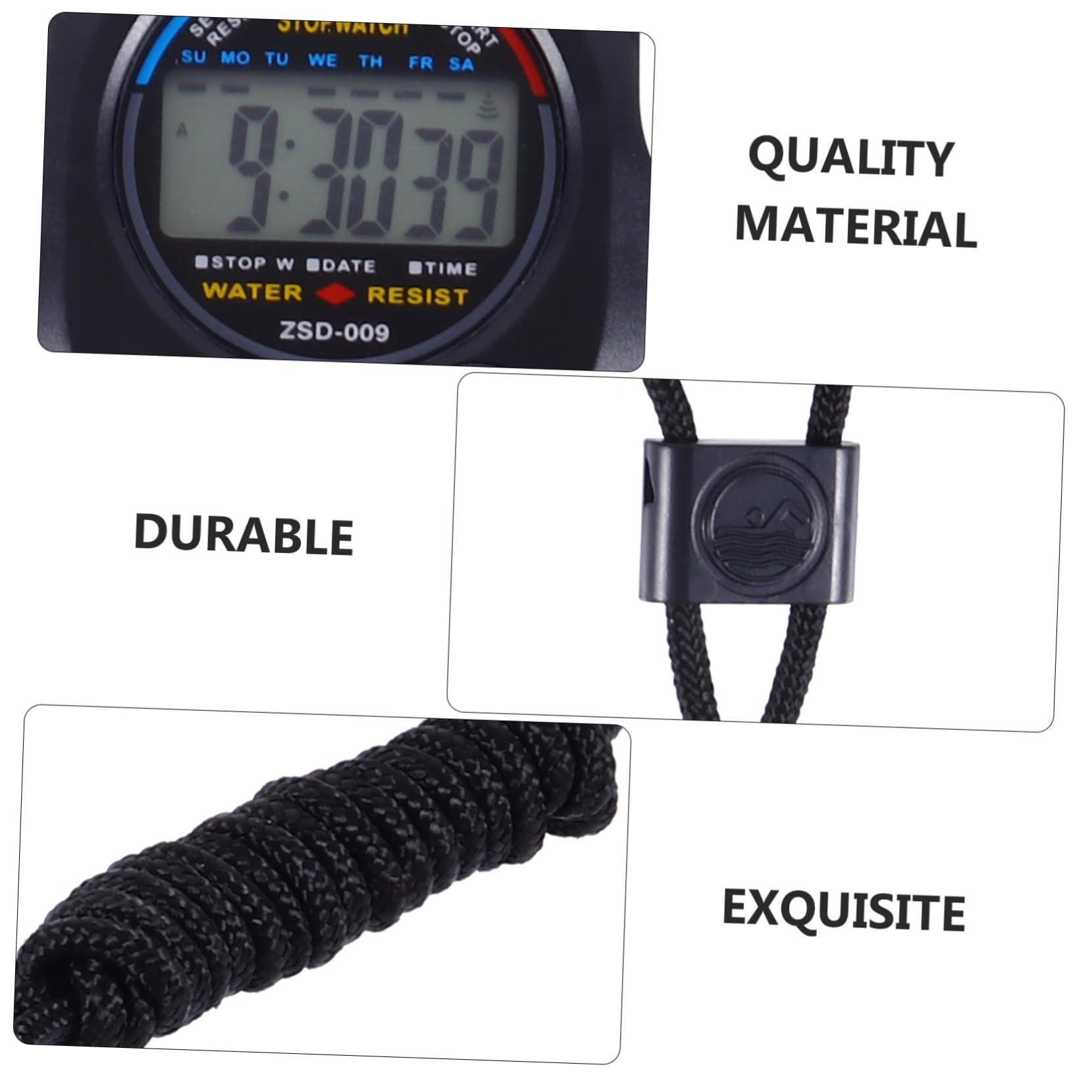 ARTSEWPLY 1pc Game Stopwatch Electronic Timer for Referee Lightweight Design Portable Sports Timer for Racing Running Swimming and Easy to Use Black