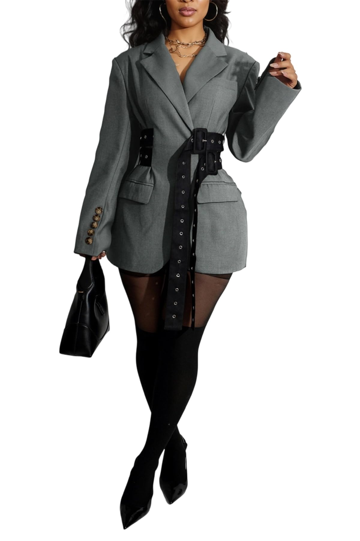 Ecirod Blazers for Women Fall Business Casual Suit Jacket Dressy Open Front Winter Coats Work Office Jackets with