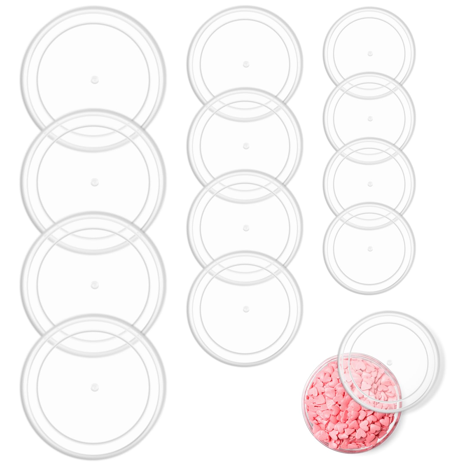 HENGBIRD Couvercle de Boîte en 3 Tailles 200g/500g/800g - 12 Pièces pour Boîtes de Conserve, Aliments pour Chats et Chiens, Lait en Poudre