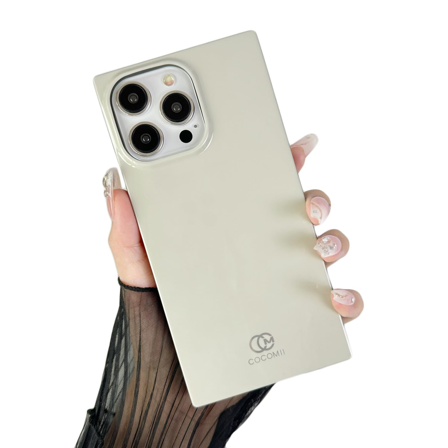 CocomiiRectangle Case Compatible with iPhone 15 Pro Max - Compatible with MagSafe, Solid Color, Fashionable Hues, Glossy, Magnetic Phone Case for iPhone 15 Pro Max 6.7 inch, Antique White