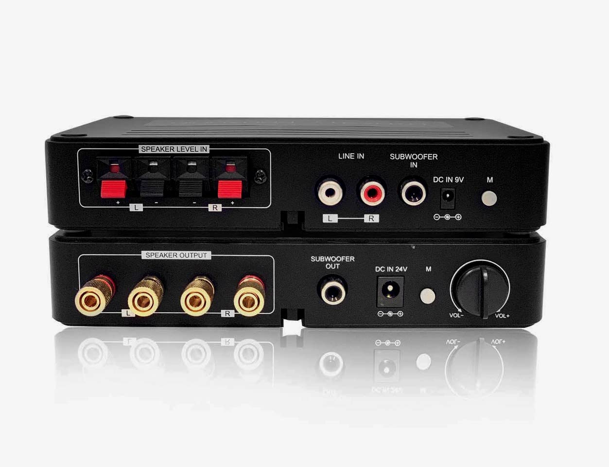 DYNASTY PROAUDIO WSA-5RP - Kit de altavoces traseros inalámbricos con 2 amplificadores integrados de 50 W, 5.2 G/5.8 GHz de doble banda seleccionable, total de 106 canales RF de conmutación automática