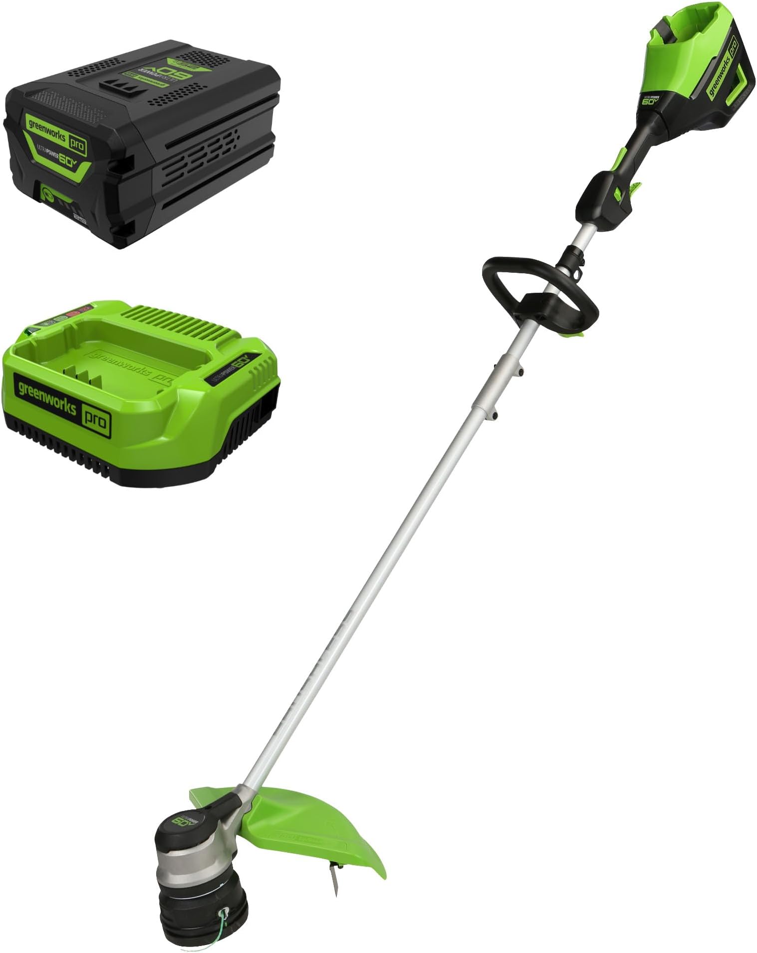 Greenworks - 60 V, 16 Inch Brushless Cordless String Trimmer, 2.5Ah Battery and Charger Included
