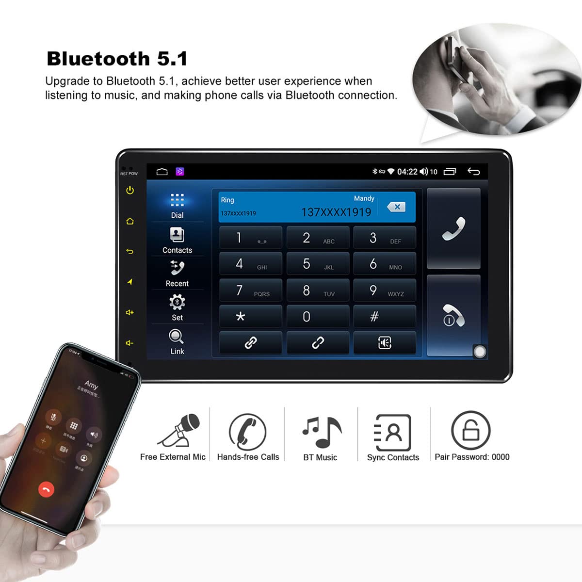 JOYING Android 10 Universal Double Din Car Radio Stereo with 9 Inch IPS