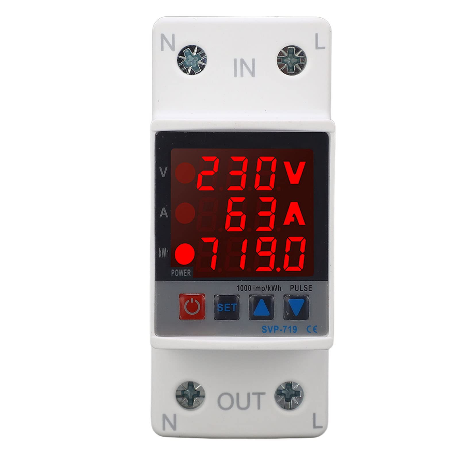 Protettore Sovratensione E Sottotensione 40A AC220V - Display LED, Auto-Ripristino, Per Quadri Elettrici - Foto 2