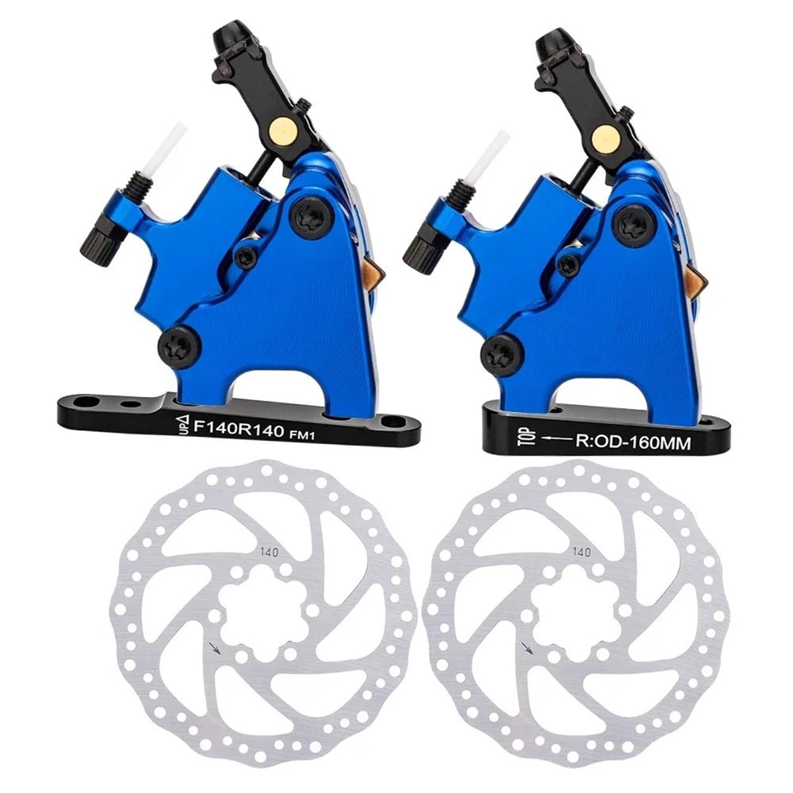 Linia roweru szosowego ciągnięcie hydraulicznych zacisków hamulca tarczowego góra rower szosowy hamulec tarczowy 140mm 160mm wirnik hamulca(Blue brake and 140mm)