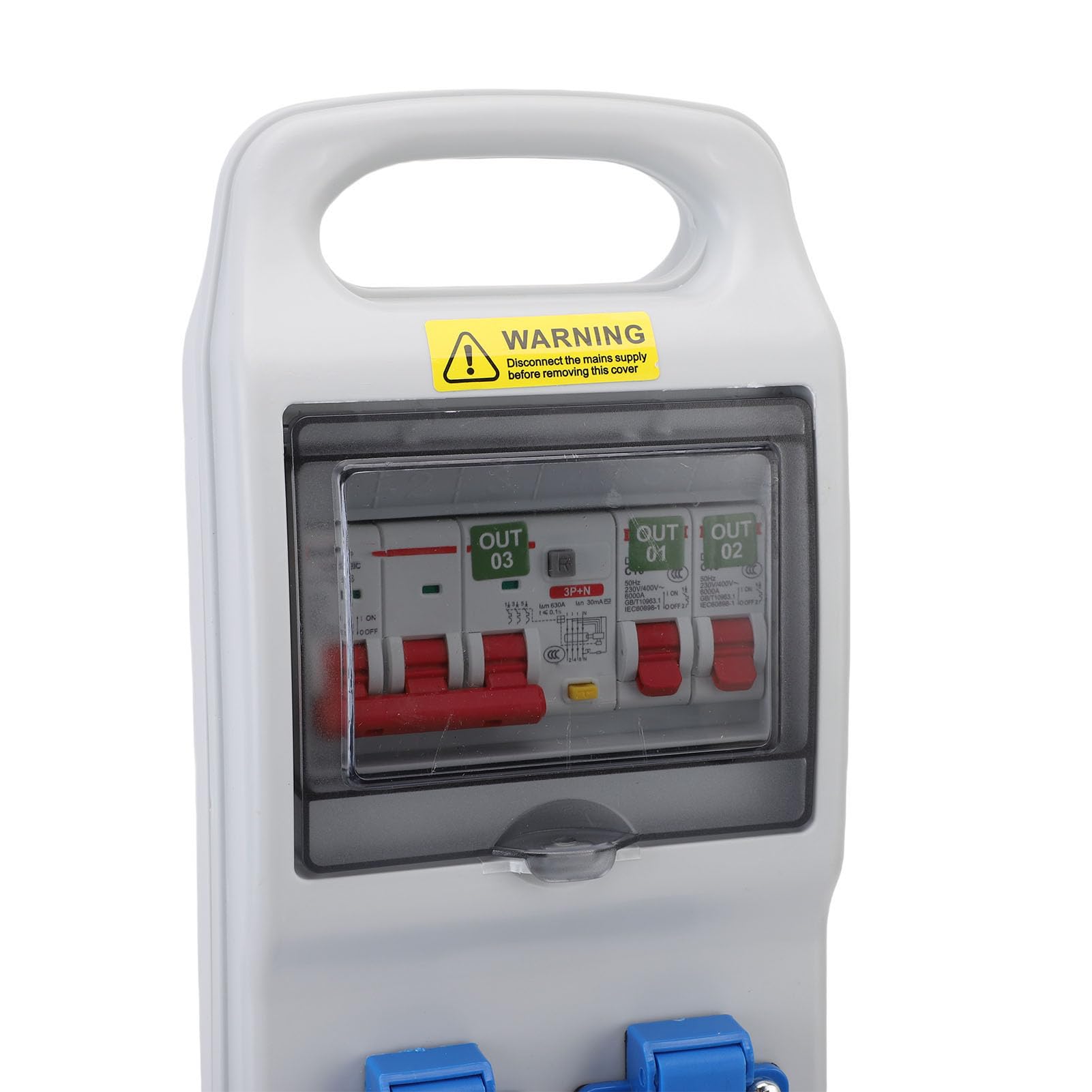 Walfront Scatola di Uscita Elettrica Industriale a Prova di Acqua Portatile Box di Distribuzione Esterno con Manico 490x140x90mm per Fabbrica di Cantiere