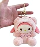 Cartoon Bag Charms Cute Plush Keychain for Women Girls, 5