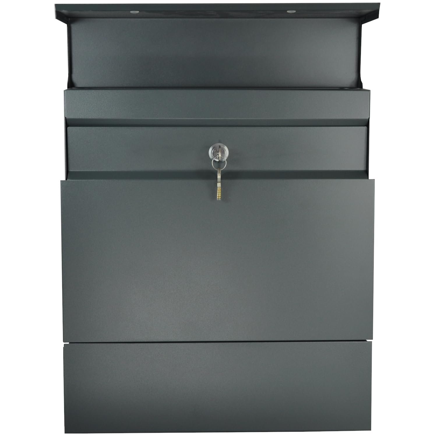 Buzón de pared de diseño con compartimento para periódicos Gris antracita mate RAL 7016 Adecuado para A4/C4