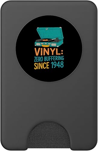 Miniatura 2 de Vinyl Zero Buffering Since 1948 Retro Record Player Design PopSockets PopWallet for MagSafe
