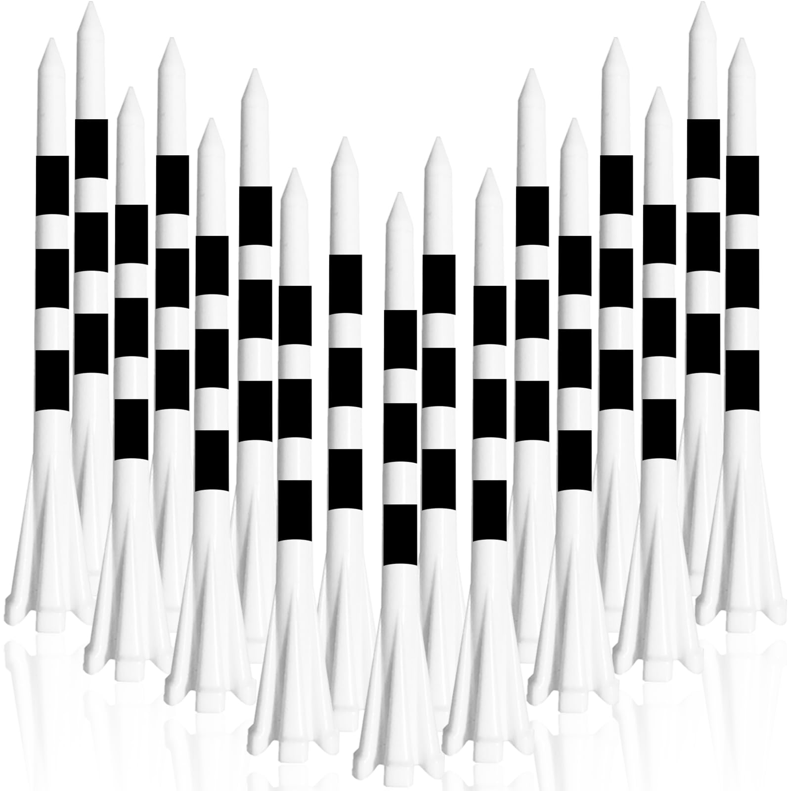 FINGER TEN Golf Tees Plastic Unbreakable 2 3/4 3 1/4 Inch Value 50 Count, 83mm 70mm Tee Durable Pro Upgrade Step Up Long Premium Color White Blue