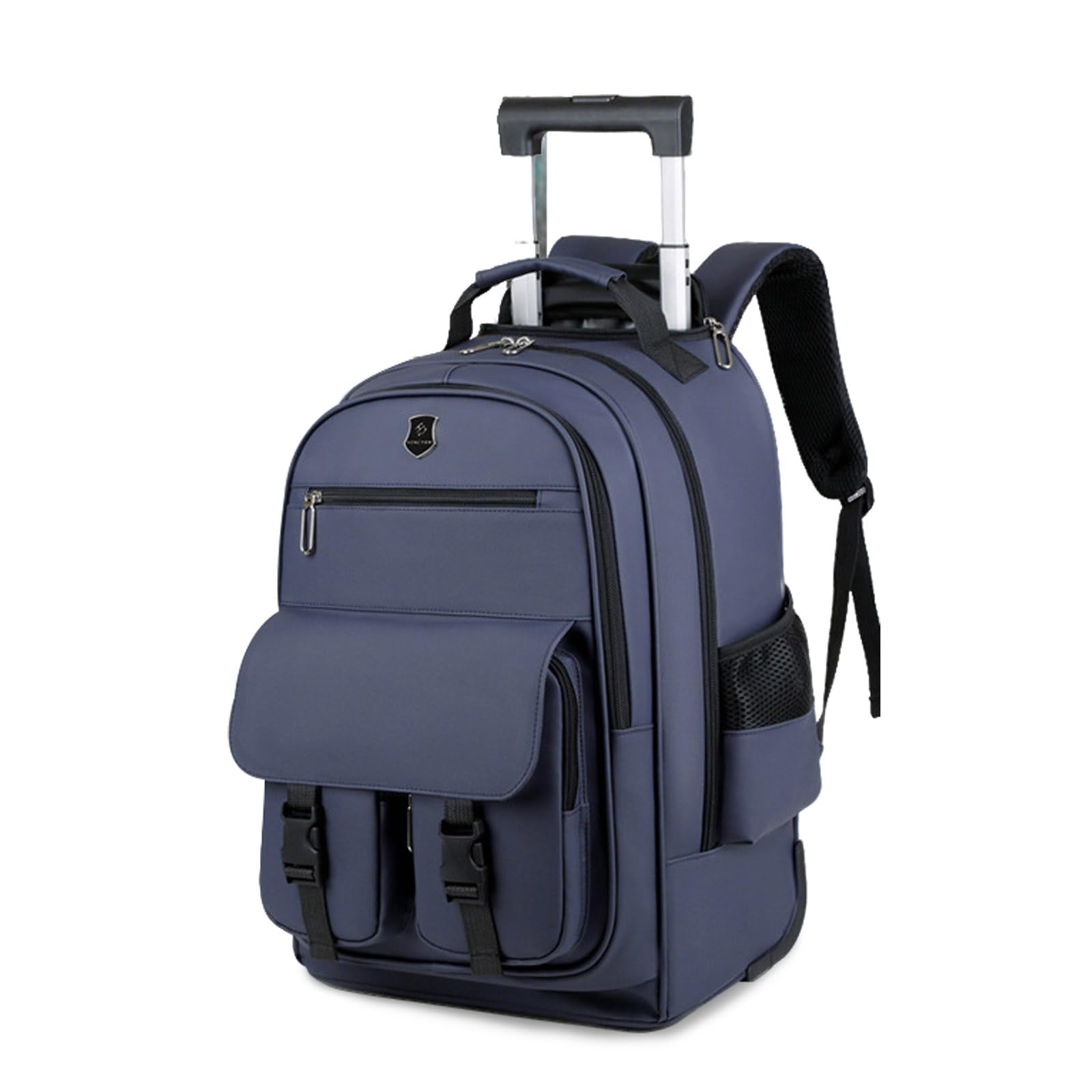 FANDARE Sacoche à roulettes pour 15.6 Pouces Ordinateur Portable Hommes Enseignant Mallettes avec roulement Rapide Sac voyage Trolley Sacs à dos urbain Rolling Laptop Bag Imperméable PU Film