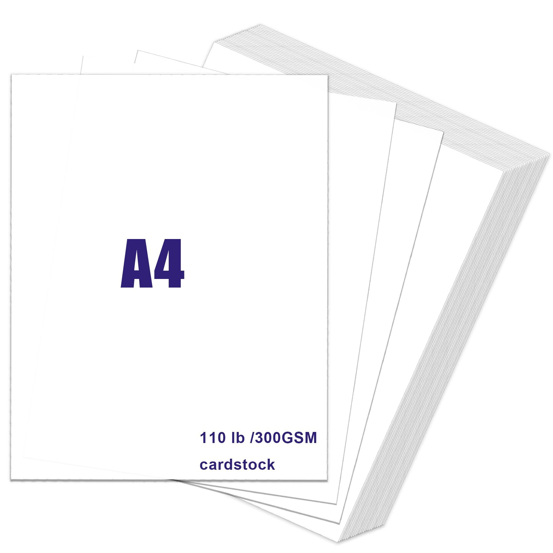 White Card A4-120 Sheets 300gsm Thick Cardstock Paper for Invitations, Menus, Poster, DIY Card โ image 1