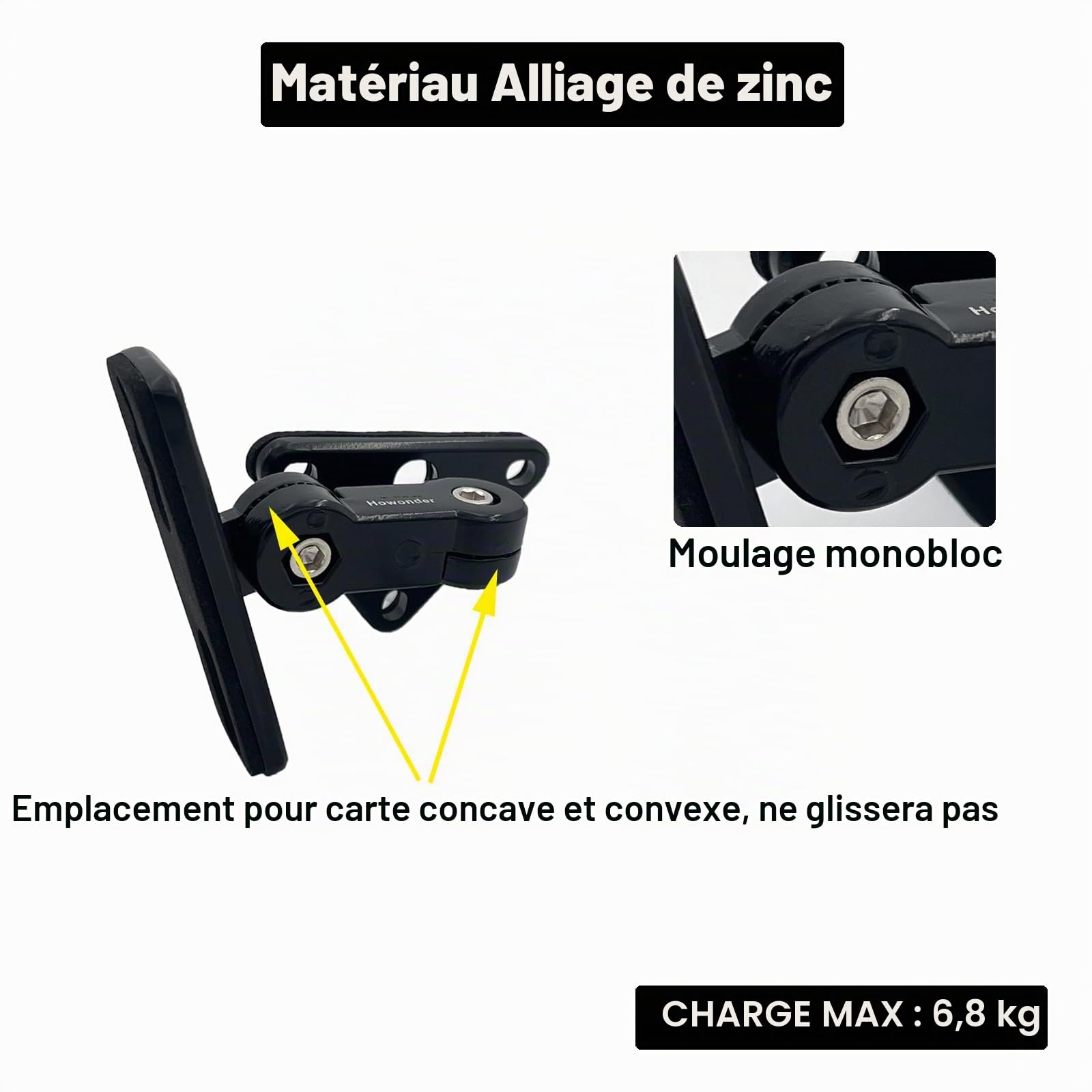 HD-15 Support Mural pour Enceintes pour Petites Enceintes, Support Enceinte Murale, Poids Max 15 lbs (2 Packs Noirs)