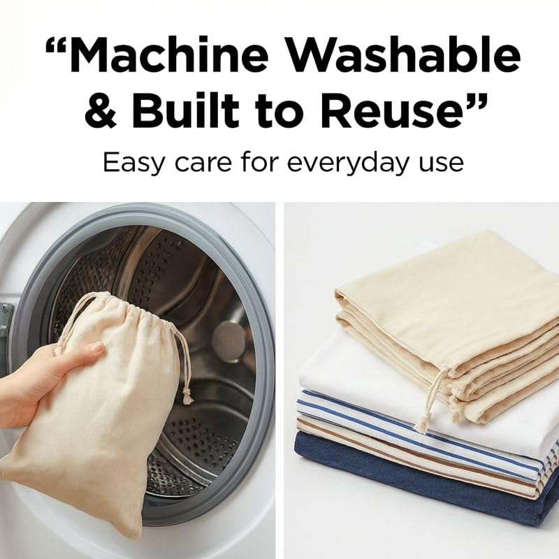 100% Reusable Cotton Produce Bags